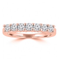 0.50 ct Ladies Round Cut Diamond Wedding Band in 14 kt Rose Gold