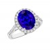 3.12 Ct Oval Cut Tanzanite & Round Cut Diamond Anniversary Ring ( G-H Color SI-2 I1 Clarity) 3.12 Ct Oval Cut Tanzanite & Round Cut Diamond Anniversary Ring ( G-H Color SI-2 I1 Clarity)