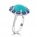 6.12 Ct Round Cut Diamond Oval Shape Turquoise Anniversary Ring 6.12 Ct Round Cut Diamond Oval Shape Turquoise Anniversary Ring