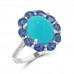 6.12 Ct Round Cut Diamond Oval Shape Turquoise Anniversary Ring 6.12 Ct Round Cut Diamond Oval Shape Turquoise Anniversary Ring