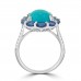 6.12 Ct Round Cut Diamond Oval Shape Turquoise Anniversary Ring 6.12 Ct Round Cut Diamond Oval Shape Turquoise Anniversary Ring