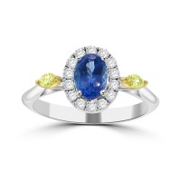 0.83 Ct Oval Cut Tanzanite & Round and Marquise Cut Diamond Engagement Ring ( G-H Color SI-2 I1 Clarity) 0.83 Ct Oval Cut Tanzanite & Round and Marquise Cut Diamond Engagement Ring ( G-H Color SI-2 I1 Clarity)