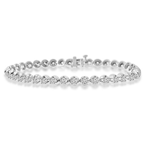 3.00 ct Round Cut Diamond Tennis Bracelet in 14 kt White Gold 3.00 ct Round Cut Diamond Tennis Bracelet in 14 kt White Gold