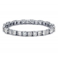 6.50 ct Ladies Baguette and Round Cut Diamond Tennis Bracelet In Channel and Prong Setting 6.50 ct Ladies Baguette and Round Cut Diamond Tennis Bracelet In Channel and Prong Setting