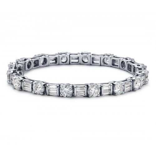5.00 ct Ladies Baguette and Round Cut Diamond Tennis Bracelet In Channel and Prong Setting 5.00 ct Ladies Baguette and Round Cut Diamond Tennis Bracelet In Channel and Prong Setting