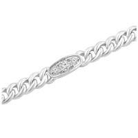 0.76 ct Ladies Cuban Link Round Cut Diamond Tennis Bracelet in 14kt Gold 