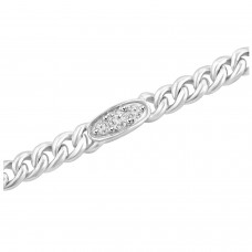 0.76 ct Ladies Cuban Link Round Cut Diamond Tennis Bracelet in 14kt Gold 