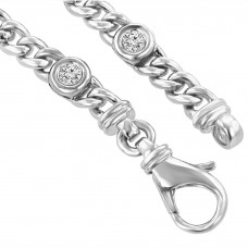 0.91 ct Ladies Cuban Link Round Cut Diamond Tennis Bracelet in 14kt Gold 0.91 ct Ladies Cuban Link Round Cut Diamond Tennis Bracelet in 14kt Gold