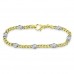0.91 ct Ladies Two Tone Cuban Link Round Cut Diamond Tennis Bracelet 0.91 ct Ladies Two Tone Cuban Link Round Cut Diamond Tennis Bracelet