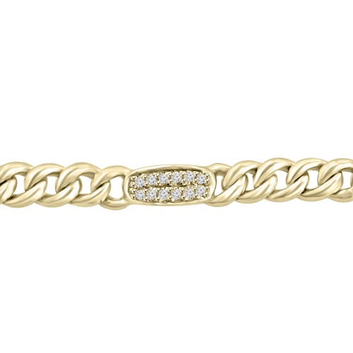 0.36 ct Ladies Cuban Link Round Cut Diamond Tennis Bracelet in 14kt Yellow Gold 0.36 ct Ladies Cuban Link Round Cut Diamond Tennis Bracelet in 14kt Yellow Gold