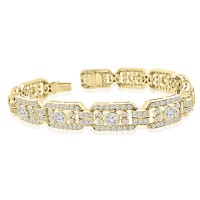 2.50 ct Ladies Round Cut Diamond Tennis Bracelet in 14 kt Yellow Gold 2.50 ct Ladies Round Cut Diamond Tennis Bracelet in 14 kt Yellow Gold