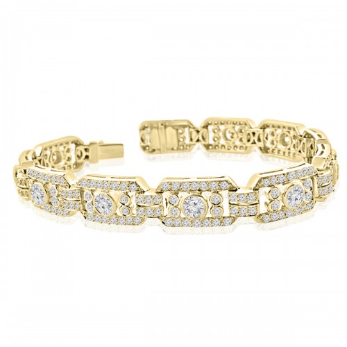 2.50 ct Ladies Round Cut Diamond Tennis Bracelet in 14 kt Yellow Gold 2.50 ct Ladies Round Cut Diamond Tennis Bracelet in 14 kt Yellow Gold