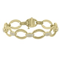 1.08 ct Ladies Round Cut Diamond Designer Bracelet in 14 kt Yellow Gold 1.08 ct Ladies Round Cut Diamond Designer Bracelet in 14 kt Yellow Gold