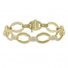 1.08 ct Ladies Round Cut Diamond Designer Bracelet in 14 kt Yellow Gold 1.08 ct Ladies Round Cut Diamond Designer Bracelet in 14 kt Yellow Gold