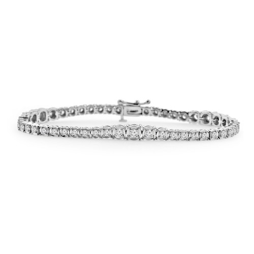 2.01ct Ladies Graduated Round Cut Diamond Tennis Bracelet (G Color SI-1 Clarity) in 14kt White Gold 2.01ct Ladies Graduated Round Cut Diamond Tennis Bracelet (G Color SI-1 Clarity) in 14kt White Gold