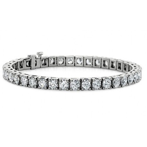 4.00 ct Ladies Round Cut Diamond Tennis Bracelet in 14 kt White Gold 