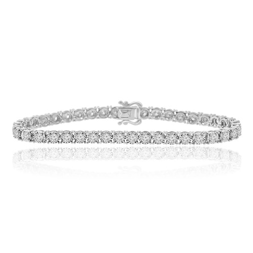 3.02 ct Ladies Round Cut Diamond Tennis Bracelet in 14 kt White Gold 3.02 ct Ladies Round Cut Diamond Tennis Bracelet in 14 kt White Gold