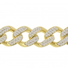 10.15 ct Men's Round Cut Diamond Miami Cuban Link Bracelet in 14 kt Yellow Gold 10.15 ct Men's Round Cut Diamond Miami Cuban Link Bracelet in 14 kt Yellow Gold