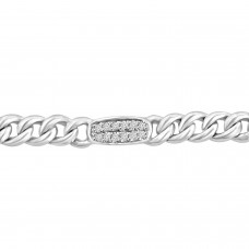 0.36 ct Ladies Cuban Link Round Cut Diamond Tennis Bracelet in 14kt White Gold 0.36 ct Ladies Cuban Link Round Cut Diamond Tennis Bracelet in 14kt White Gold