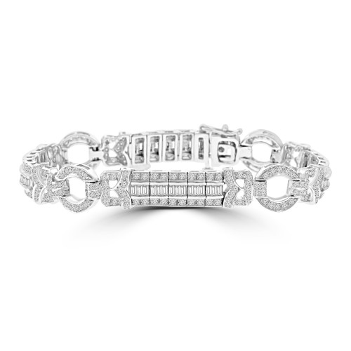 7.27 ct Ladies Baguette and Round Cut Diamond Tennis Bracelet In Channel and Pave Setting 7.27 ct Ladies Baguette and Round Cut Diamond Tennis Bracelet In Channel and Pave Setting
