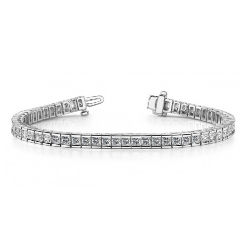 5.00 ct Princess Cut Diamond Tennis Bracelet in Channel Setting 5.00 ct Princess Cut Diamond Tennis Bracelet in Channel Setting