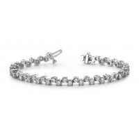 5.00 ct Ladies Round Cut Diamond Tennis Bracelet In Prong Setting In 14 kt White Gold 5.00 ct Ladies Round Cut Diamond Tennis Bracelet In Prong Setting In 14 kt White Gold