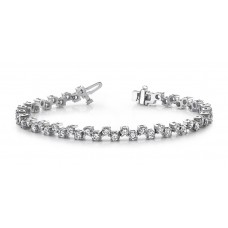 5.00 ct Ladies Round Cut Diamond Tennis Bracelet In Prong Setting In 14 kt White Gold 5.00 ct Ladies Round Cut Diamond Tennis Bracelet In Prong Setting In 14 kt White Gold