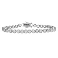 21.00 ct Ladies Round Cut Cubic Zirconia Tennis Bracelet in 925 kt Silver 21.00 ct Ladies Round Cut Cubic Zirconia Tennis Bracelet in 925 kt Silver