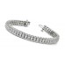 6.50 ct Ladies Three Row Round Cut Diamond Tennis Bracelet in 14 kt
