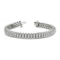 6.50 ct Ladies Three Row Round Cut Diamond Tennis Bracelet in 14 kt 6.50 ct Ladies Three Row Round Cut Diamond Tennis Bracelet in 14 kt