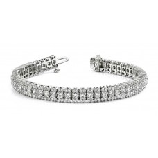 6.50 ct Ladies Three Row Round Cut Diamond Tennis Bracelet in 14 kt 6.50 ct Ladies Three Row Round Cut Diamond Tennis Bracelet in 14 kt