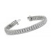 6.50 ct Ladies Three Row Round Cut Diamond Tennis Bracelet in 14 kt