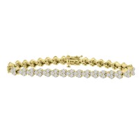 8.51 ct Ladies Round Cut Diamond Tennis Bracelet in 14 kt Yellow Gold 8.51 ct Ladies Round Cut Diamond Tennis Bracelet in 14 kt Yellow Gold