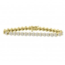 8.51 ct Ladies Round Cut Diamond Tennis Bracelet in 14 kt Yellow Gold 8.51 ct Ladies Round Cut Diamond Tennis Bracelet in 14 kt Yellow Gold