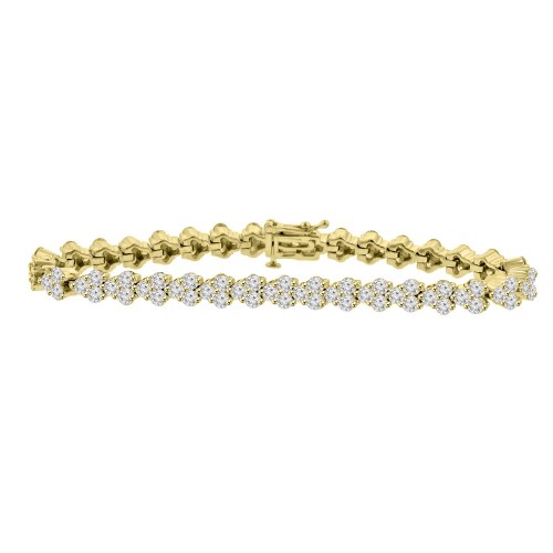 8.51 ct Ladies Round Cut Diamond Tennis Bracelet in 14 kt Yellow Gold 8.51 ct Ladies Round Cut Diamond Tennis Bracelet in 14 kt Yellow Gold