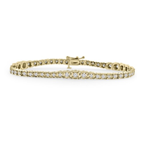 2.01ct Ladies Graduated Round Cut Diamond Tennis Bracelet (G Color SI-1 Clarity) in 14kt Yellow Gold 2.01ct Ladies Graduated Round Cut Diamond Tennis Bracelet (G Color SI-1 Clarity) in 14kt Yellow Gold