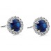3.55 ct Sapphire With Diamond Accented Stud Earrings 3.55 ct Sapphire With Diamond Accented Stud Earrings