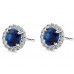 3.55 ct Sapphire With Diamond Accented Stud Earrings 3.55 ct Sapphire With Diamond Accented Stud Earrings