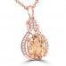 2.07 ct Round Cut Diamond & Oval Shape Morganite Pendant Necklace (G-H Color SI-2 I-1 Clarity) in 14 kt Rose Gold 2.07 ct Round Cut Diamond & Oval Shape Morganite Pendant Necklace (G-H Color SI-2 I-1 Clarity) in 14 kt Rose Gold