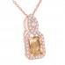 2.54 ct Round Cut Diamond & Emerald Shape Morganite Pendant Necklace (G-H Color SI-2 I-1 Clarity) in 14 kt Rose Gold 2.54 ct Round Cut Diamond & Emerald Shape Morganite Pendant Necklace (G-H Color SI-2 I-1 Clarity) in 14 kt Rose Gold