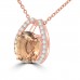 4.04 ct Round Cut Diamond & Oval Shape Morganite Pendant Necklace (H-I Color SI-2 I-1 Clarity) in 14 kt Rose Gold 4.04 ct Round Cut Diamond & Oval Shape Morganite Pendant Necklace (H-I Color SI-2 I-1 Clarity) in 14 kt Rose Gold
