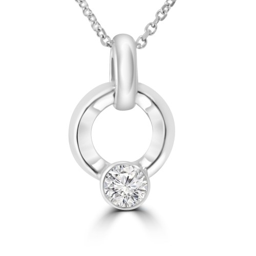 0.26 ct Diamond Pendant Necklace (G-H Color SI-2 I-1 Clarity) in 14 kt Rose Gold 0.26 ct Diamond Pendant Necklace (G-H Color SI-2 I-1 Clarity) in 14 kt Rose Gold
