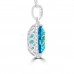 8.83 ct Heart Shaped Blue Topaz Pendant Necklace (G-H Color SI-2 I-1 Clarity) in 14 kt White Gold 8.83 ct Heart Shaped Blue Topaz Pendant Necklace (G-H Color SI-2 I-1 Clarity) in 14 kt White Gold