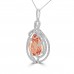 8.62 Ct Round Cut Diamond Pear Shaped Morganite Pendant Necklace (G-H Color SI-2 I-1 Clarity) in 14 kt Rose Gold 8.62 Ct Round Cut Diamond Pear Shaped Morganite Pendant Necklace (G-H Color SI-2 I-1 Clarity) in 14 kt Rose Gold