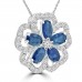 1.96 Ladies Round Cut Diamond Sapphire Pendant Necklace in 14k White Gold 1.96 Ladies Round Cut Diamond Sapphire Pendant Necklace in 14k White Gold