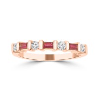0.48 ct Round Cut Diamond & Ruby Wedding Band Ring in 14k Yellow Gold 0.48 ct Round Cut Diamond & Ruby Wedding Band Ring in 14k Yellow Gold