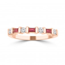 0.48 ct Round Cut Diamond & Ruby Wedding Band Ring in 14k Yellow Gold 0.48 ct Round Cut Diamond & Ruby Wedding Band Ring in 14k Yellow Gold