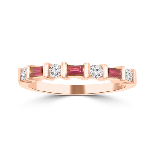 0.48 ct Round Cut Diamond & Ruby Wedding Band Ring in 14k Yellow Gold 0.48 ct Round Cut Diamond & Ruby Wedding Band Ring in 14k Yellow Gold