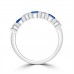0.49 ct Round Cut Diamond & Blue Sapphire Wedding Band Ring in 14k White Gold 0.49 ct Round Cut Diamond & Blue Sapphire Wedding Band Ring in 14k White Gold