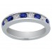 1.00 Ct Round Cut Diamond And Blue Sapphire Wedding Band Ring 1.00 Ct Round Cut Diamond And Blue Sapphire Wedding Band Ring